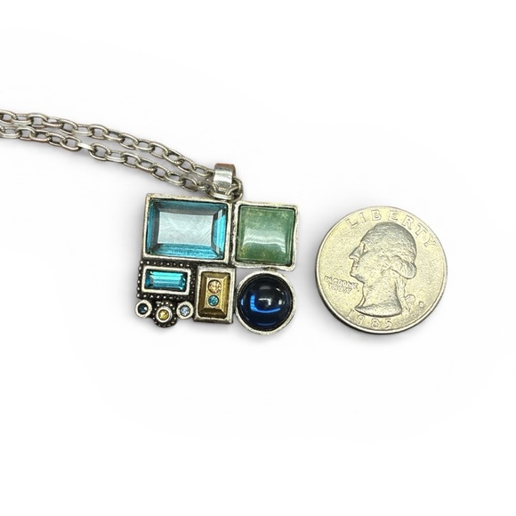 Signed Patricia Locke Geometric Pendant Necklace - Picture 4 of 4